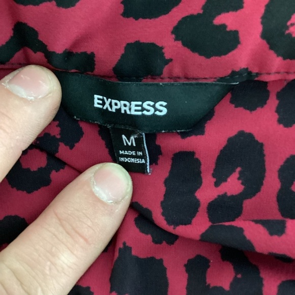 Express Leopard Print Sleeveless Halter Top Red Black Size M - Picture 6 of 7